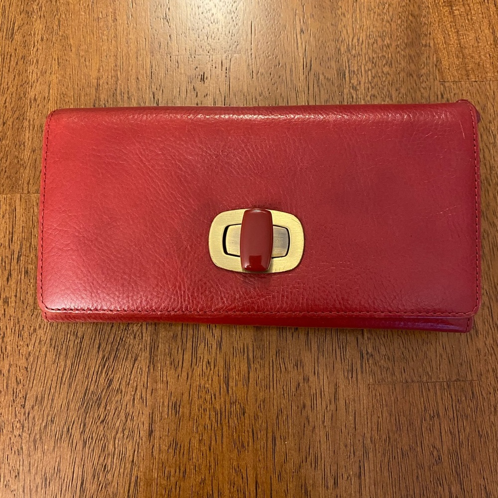 Hobo red leather wallet